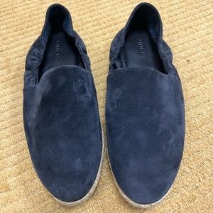 Blue suede Vince flat espadrilles